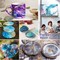 24 Colors Alcohol Ink Set – High-Concentration Fast-Drying Resin Dye for Resin Art, Tumblers, Coasters & Acrylic Fluid Painting (24x10ml / 0.35 fl oz)